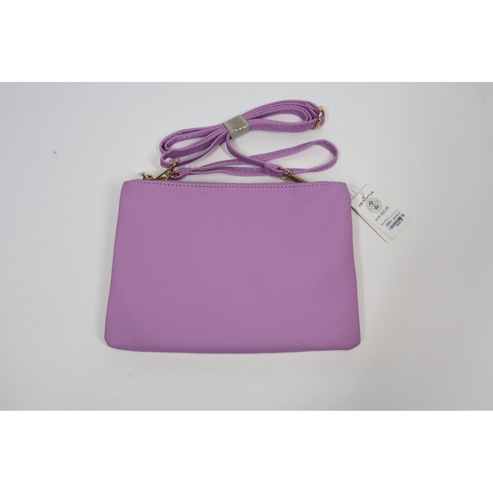 AR New‎ York Pebbled Lavender Purple Crossbody Bag Multi Compartment